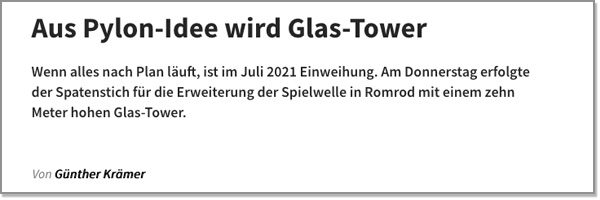 Oberhessische Zeitung: Aus Pylon-Ideen wird Glas-Tower