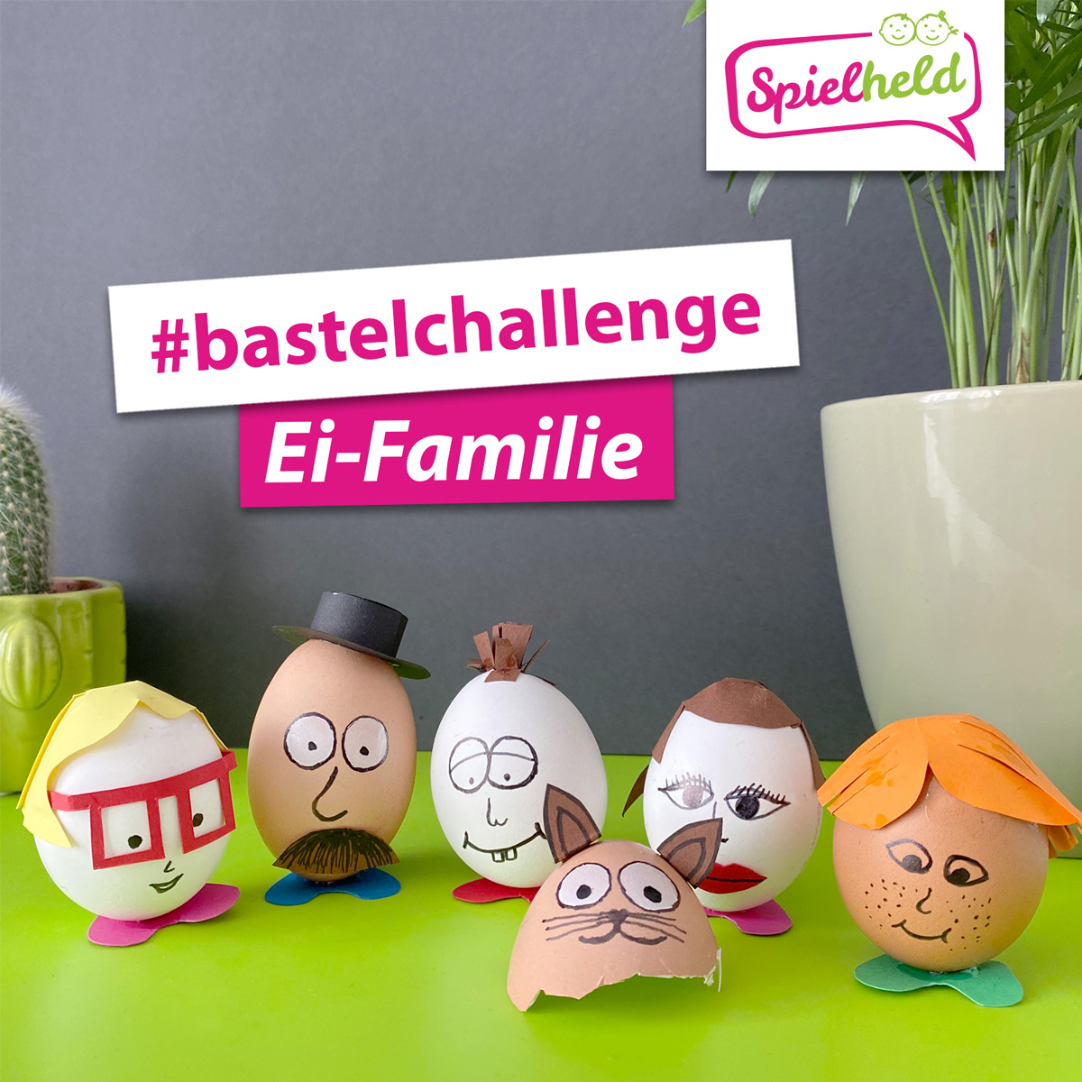 Basteltipp: EI-FAMILIE aus ausgeblasenen Eiern mit persönlicher Gestaltung von allen Familien-Mitgliedern – mit Kindern basteln