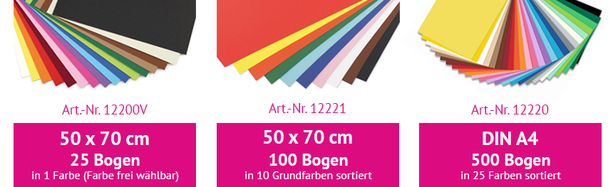 Tonpapier rosa folia 6426 zum Basteln und kreat 130 g/qm DIN A4 100 Blatt