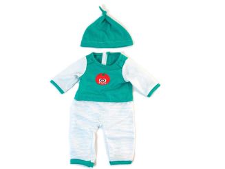 miniland dolls Pyjama für Puppen, mit Mütze, grün/weiß 