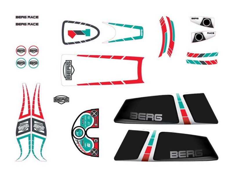 BERG Aufkleber-Set für XL Race Pedal-Gokarts 