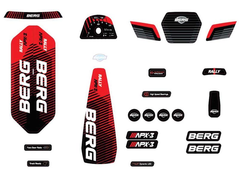 BERG Aufkleber-Set »APX Red« für Rally 2.0 Pedal-Gokarts 