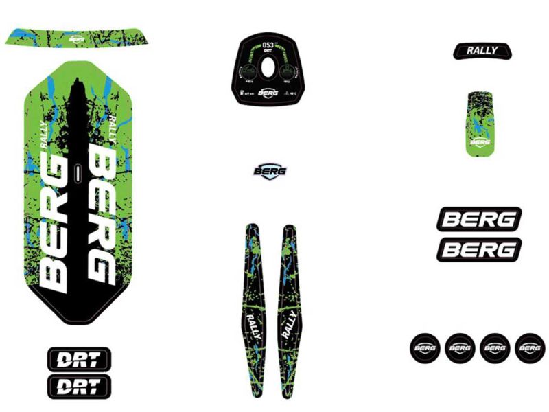 BERG Aufkleber-Set für Rally DRT Green 2.0 Pedal-Gokarts 
