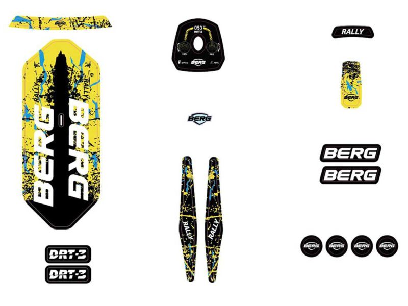 BERG Aufkleber-Set »DRT Yellow« für Rally 2.0 Pedal-Gokarts 