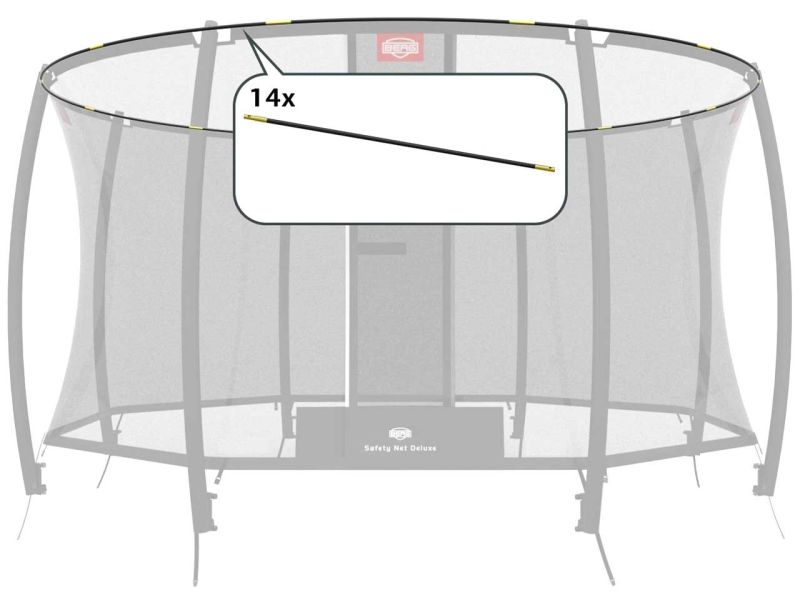 BERG Fiberglasstangen Komplett-Set für Grand Sicherheitsnetz Deluxe 520, 14-tlg. 