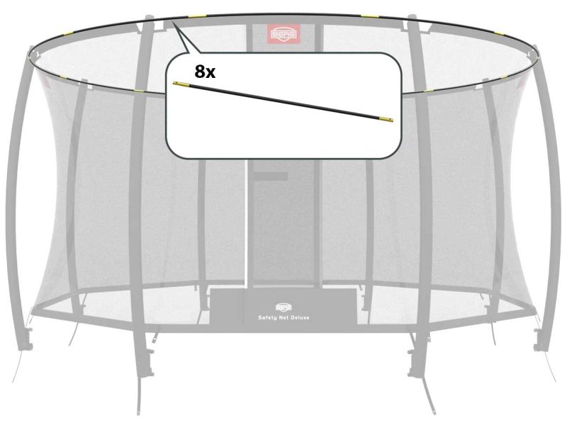 BERG Fiberglasstangen Komplett-Set für Sicherheitsnetz Deluxe 270, 8-tlg. 