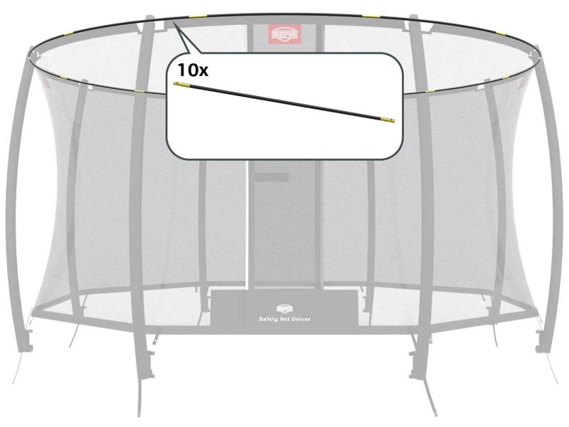 BERG Fiberglasstangen Komplett-Set für Sicherheitsnetz Deluxe 330, 10-tlg. 
