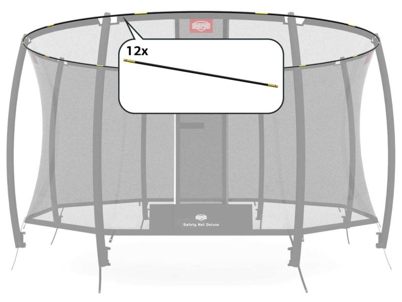 BERG Fiberglasstangen Komplett-Set für Sicherheitsnetz Deluxe 380, 12-tlg. 