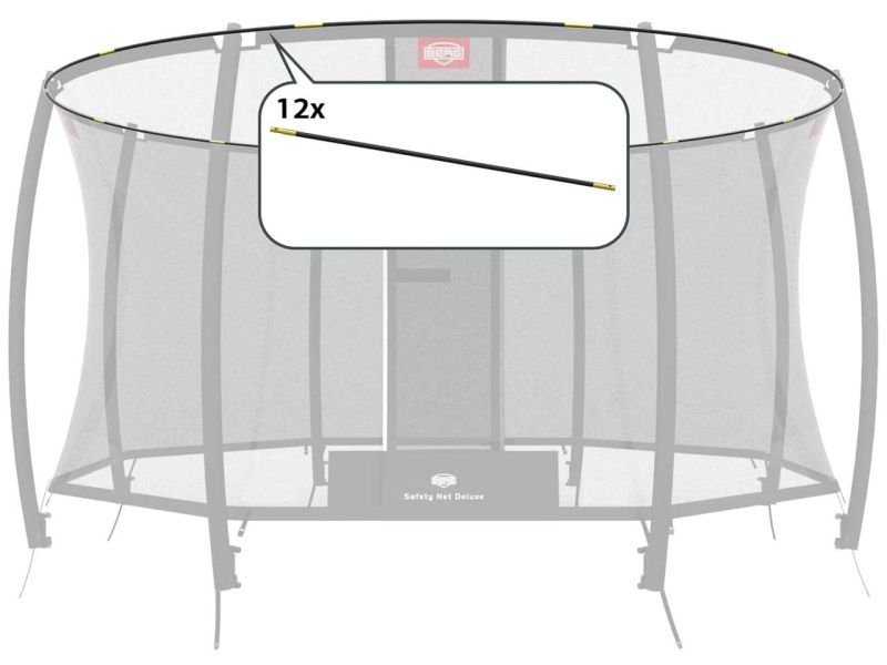 BERG Fiberglasstangen Komplett-Set für Grand Sicherheitsnetz Deluxe 470, 12-tlg., ab Baujahr 2021 