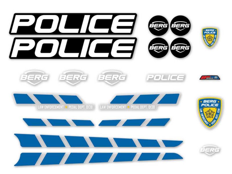 BERG Aufkleber-Set für Buzzy Police Pedal-Gokarts 