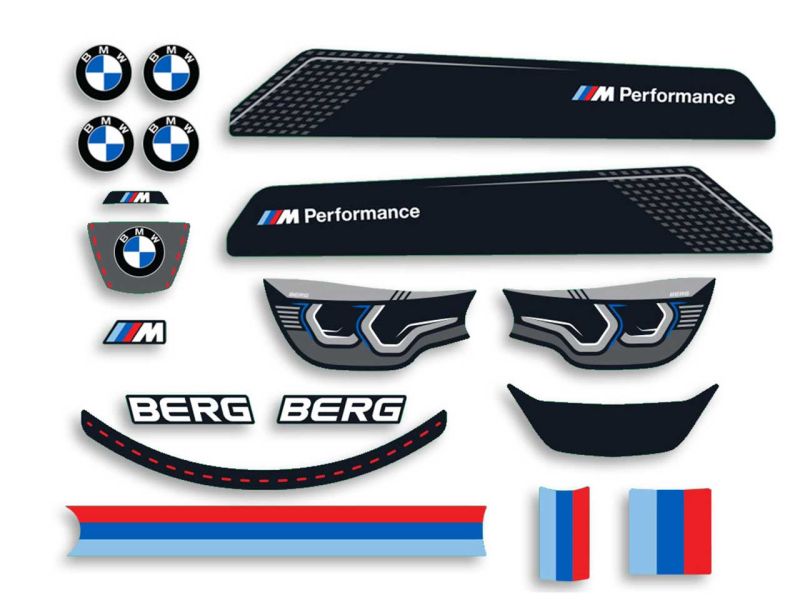 BERG Aufkleber-Set für Reppy BMW Pedal-Gokarts 