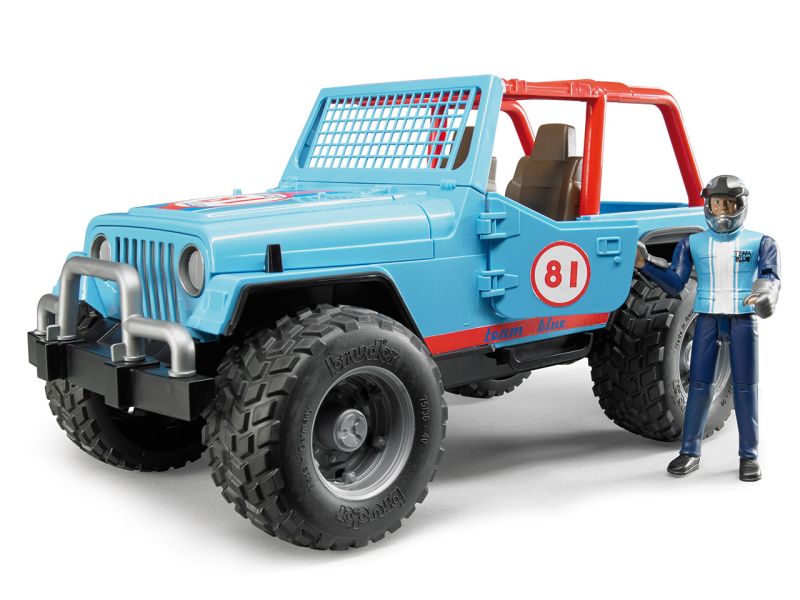 BRUDER Jeep Cross country blau mit Rennfahrer 
