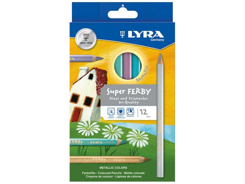 LYRA Super Ferby Metallic Farbstifte, 12er-Set 