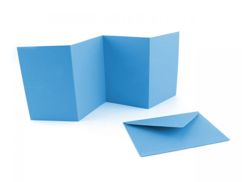 Folia Leporello-Karten mit Umschlag, 3 Stück, Farbe wählbar Blau