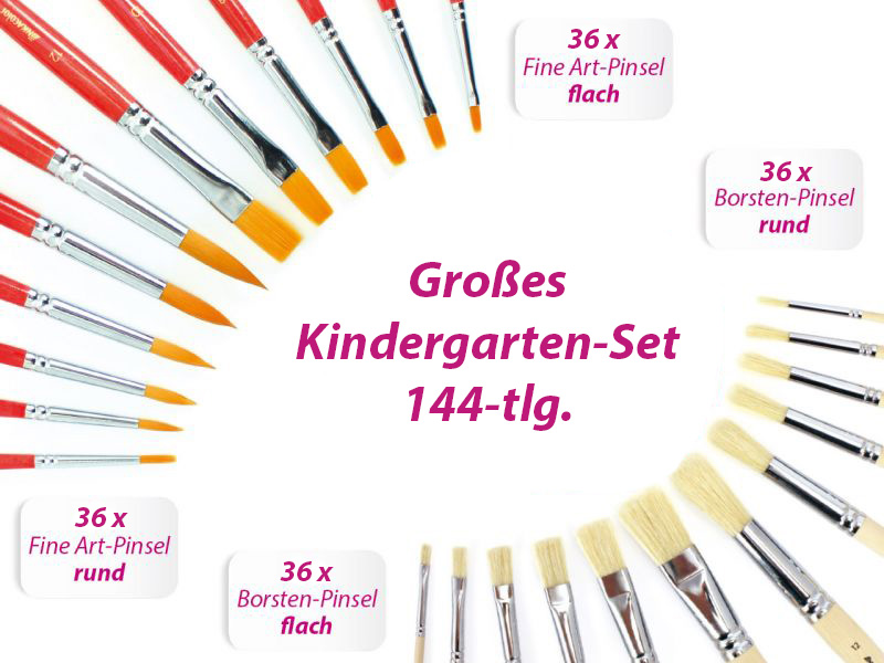 INKAcolor Pinsel, Kindergarten-Set, 144-tlg. 