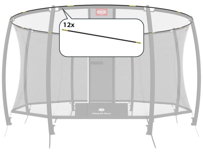 BERG Fiberglasstangen Komplett-Set für Grand Sicherheitsnetz Deluxe 470, 12-tlg., bis Baujahr 2020 