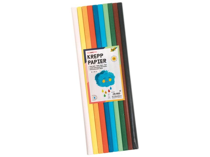 Folia Krepppapier »Basic«, 10 Rollen, 50 x 200 cm, farbig sortiert 