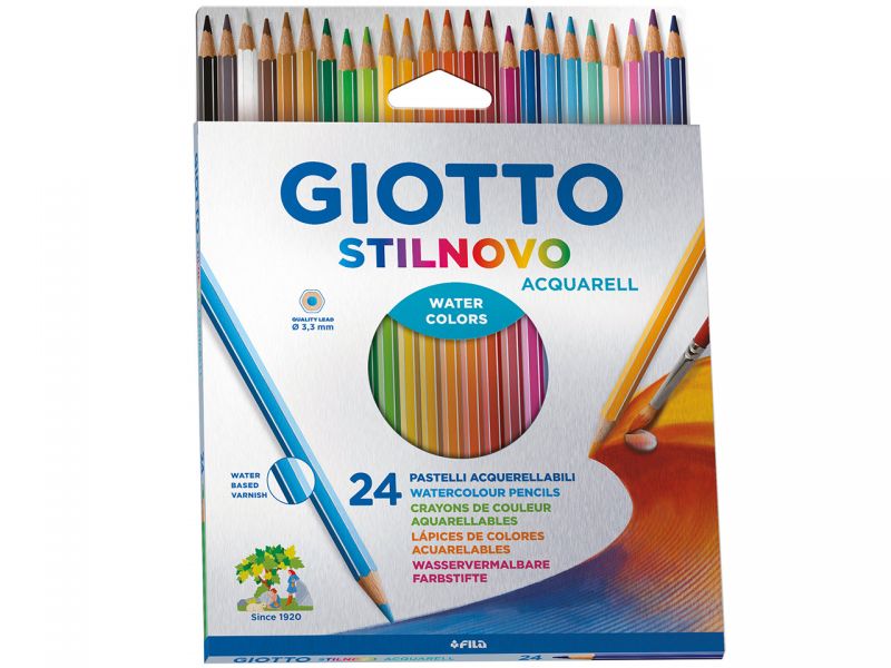 Giotto Stilnovo Acquarell Farbstifte, 24 Farben 