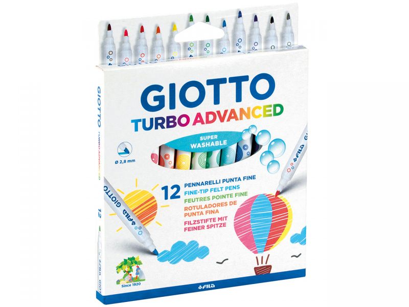 Giotto Turbo Advanced Filzstifte, 12 Farben 