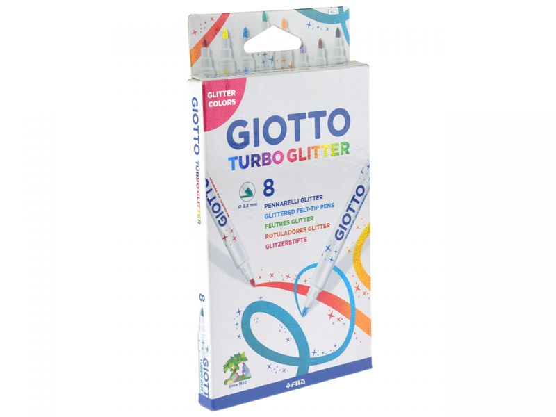 Giotto Turbo Glitter, 8 Farben 