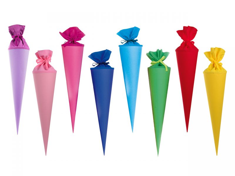 9 Farben Bastelschultüte farbig 70 cm