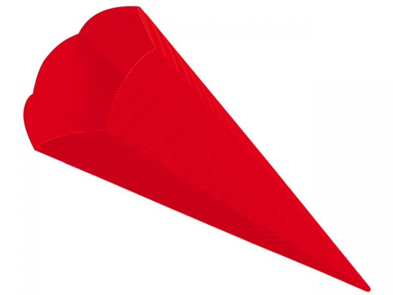 Ursus Schultüten-Rohling aus Wellpappe, Farbe wählbar Rot