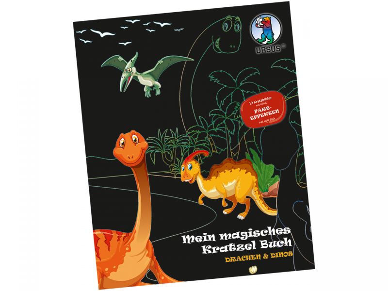URSUS Mein magisches Kratzel Buch »Drachen & Dinos« 