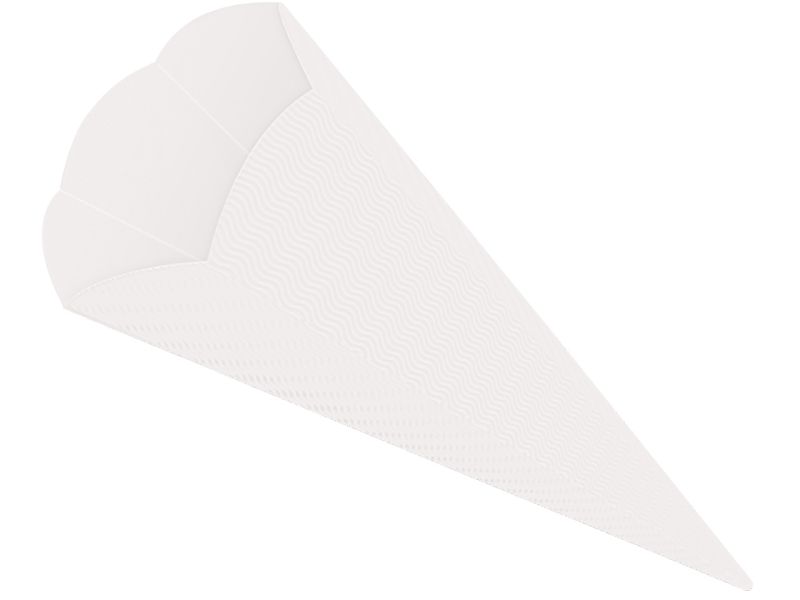 Schultüten-Rohling aus Wellpappe, Weiß