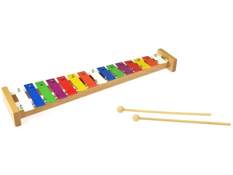 Xylophon für Kinder inkl 15 Noten aus Holz 2 Schlegel 