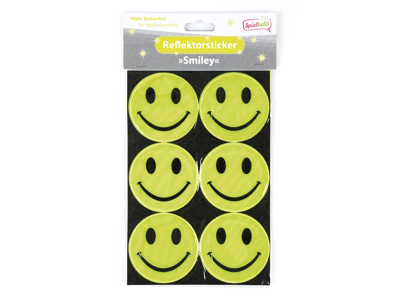 Spielheld Reflektorensticker »Smiley«, 6er-Set