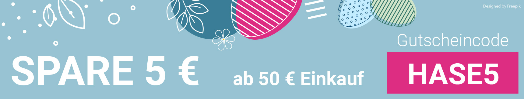 5 Euro Oster-Rabatt ab 50 Euro Einkaufswert