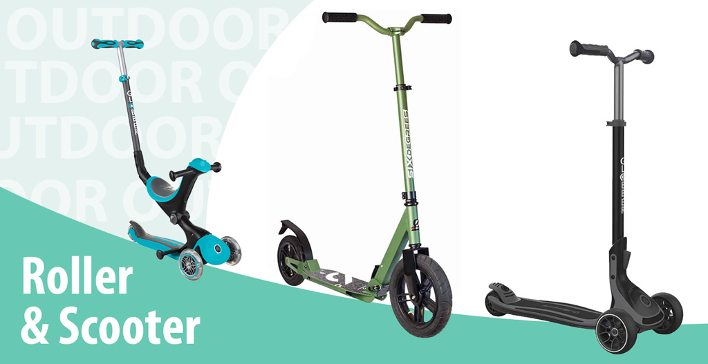 Roller und Scooter von BERG, authentics sports und Globber für verschiedene Altersstufen.