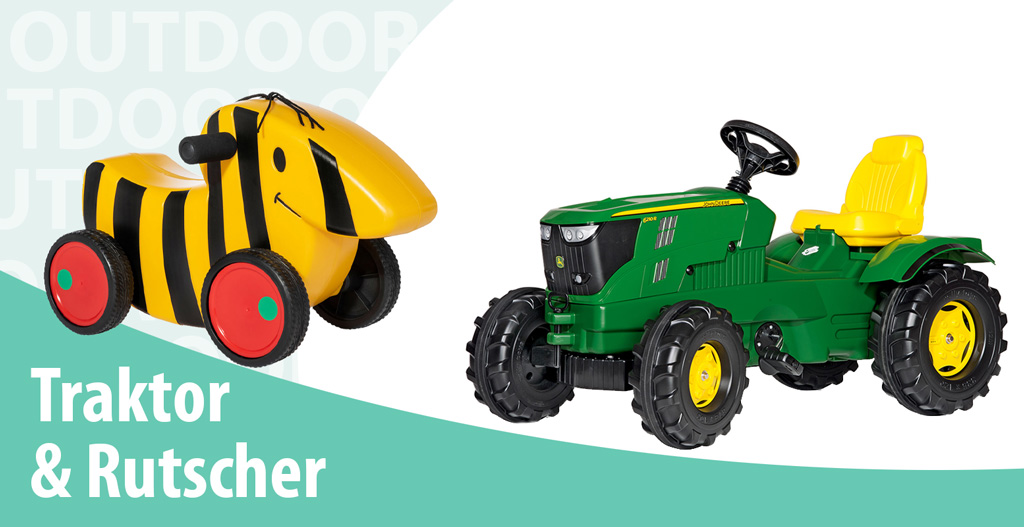 Traktoren und Rutscher aus Kunststoff von rolly toys in einer großen Modell-Auswahl.